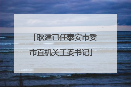 耿建已任泰安市委市直机关工委书记