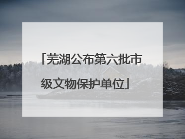 芜湖公布第六批市级文物保护单位