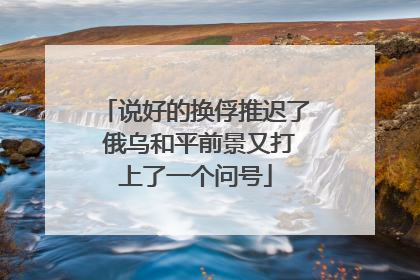 说好的换俘推迟了 俄乌和平前景又打上了一个问号