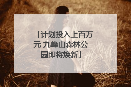 计划投入上百万元 九峰山森林公园即将焕新