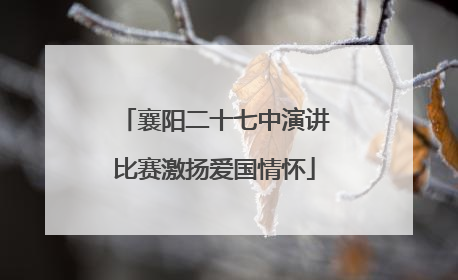 襄阳二十七中演讲比赛激扬爱国情怀