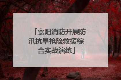 襄阳消防开展防汛抗旱抢险救援综合实战演练