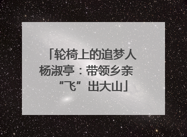 轮椅上的追梦人杨淑亭：带领乡亲“飞”出大山