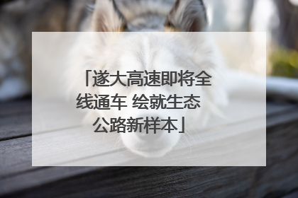 遂大高速即将全线通车 绘就生态公路新样本