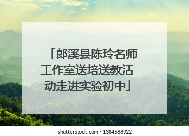郎溪县陈玲名师工作室送培送教活动走进实验初中