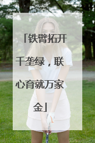 铁臂拓开千垄绿，联心育就万家金