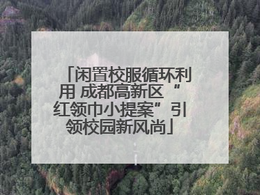 闲置校服循环利用 成都高新区“红领巾小提案”引领校园新风尚