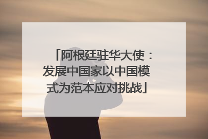 阿根廷驻华大使：发展中国家以中国模式为范本应对挑战