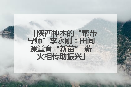 陕西神木的“帮带导师”李永刚：田间课堂育“新苗” 薪火相传助振兴