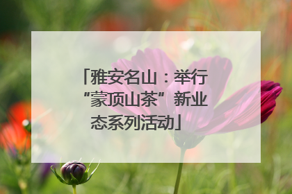 雅安名山：举行“蒙顶山茶”新业态系列活动