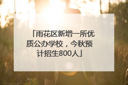 雨花区新增一所优质公办学校，今秋预计招生800人