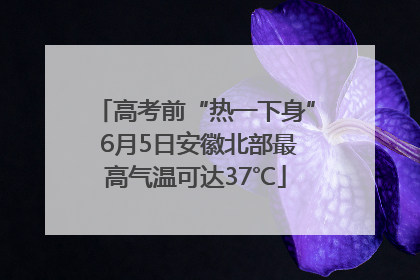 高考前“热一下身” 6月5日安徽北部最高气温可达37℃