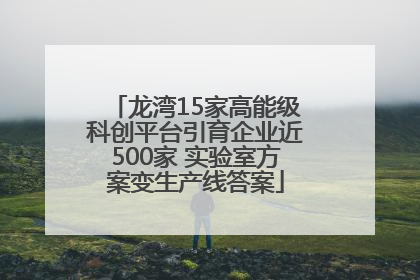 龙湾15家高能级科创平台引育企业近500家 实验室方案变生产线答案