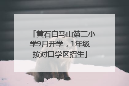 黄石白马山第二小学9月开学，1年级按对口学区招生
