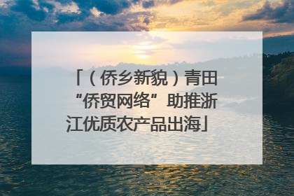 (侨乡新貌)青田“侨贸网络”助推浙江优质农产品出海
