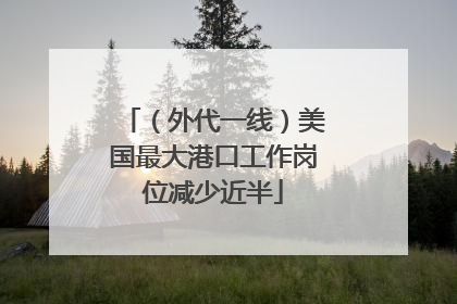 （外代一线）美国最大港口工作岗位减少近半