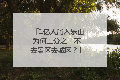 1亿人涌入乐山 为何三分之二不去景区去城区？