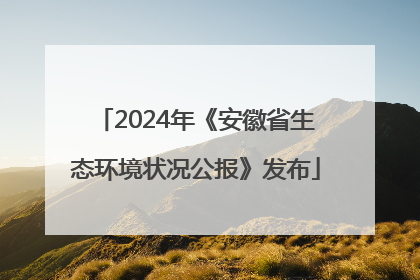 2024年《安徽省生态环境状况公报》发布