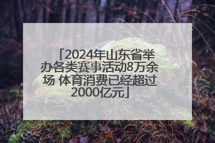 2024年山东省举办各类赛事活动8万余场 体育消费已经超过2000亿元