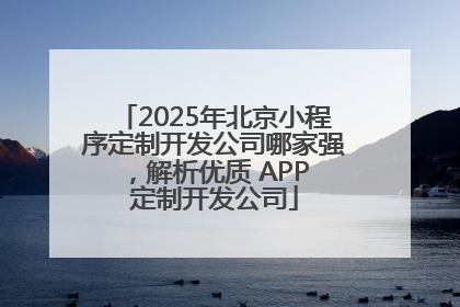 2025年北京小程序定制开发公司哪家强，解析优质 APP 定制开发公司