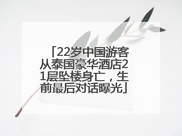 22岁中国游客从泰国豪华酒店21层坠楼身亡，生前最后对话曝光