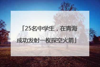 25名中学生，在青海成功发射一枚探空火箭