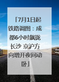 7月1日起铁路调图：成都6小时飙拢长沙 京沪方向增开夜间动卧