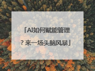 AI如何赋能管理？来一场头脑风暴