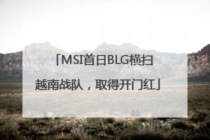 MSI首日BLG横扫越南战队，取得开门红